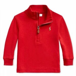 Polo Ralph Lauren Boys Cotton Interlock Quarter-Zip Sweatshirt Pullover Sz4